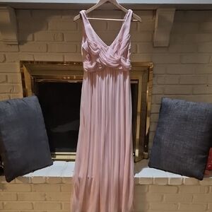 David's Bridal Soft Pink Maxi Dress